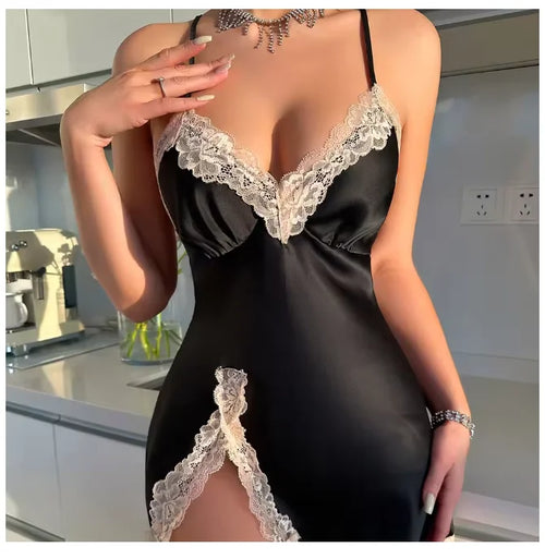 Sexy Backless Lace Detail Nightgown