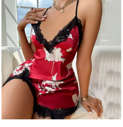 Sexy Backless Lace Detail Nightgown