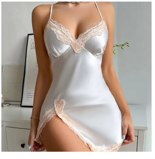 Sexy Backless Lace Detail Nightgown