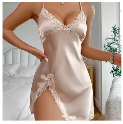 Sexy Backless Lace Detail Nightgown