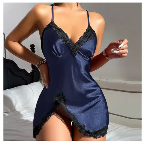 Sexy Backless Lace Detail Nightgown