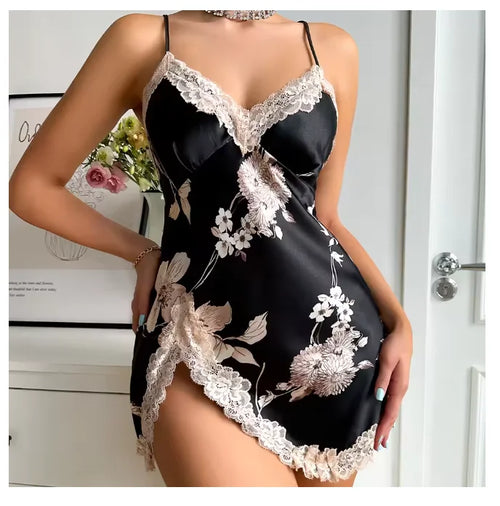 Sexy Backless Lace Detail Nightgown