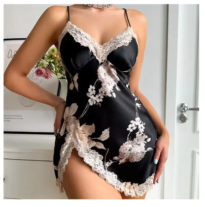 Sexy Backless Lace Detail Nightgown