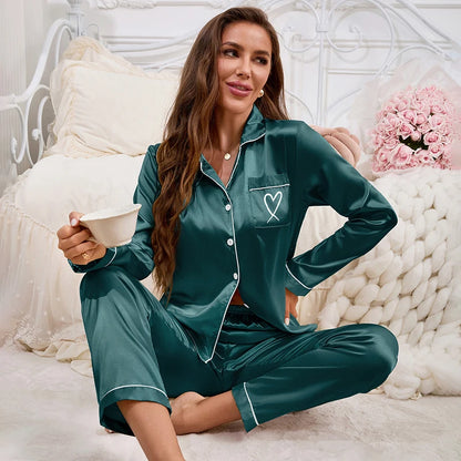 Embroidered Long Sleeve Pajama Set — Two-Piece Sassing Edition